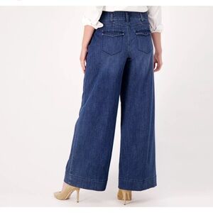 Nydj lift tuck technology wide leg soft denim blend sz 14 jeans